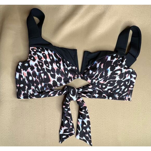 Sanctuary Stay Cool Leopard V-wire Bralette Swim Top S NWOT - Picture 3 of 5